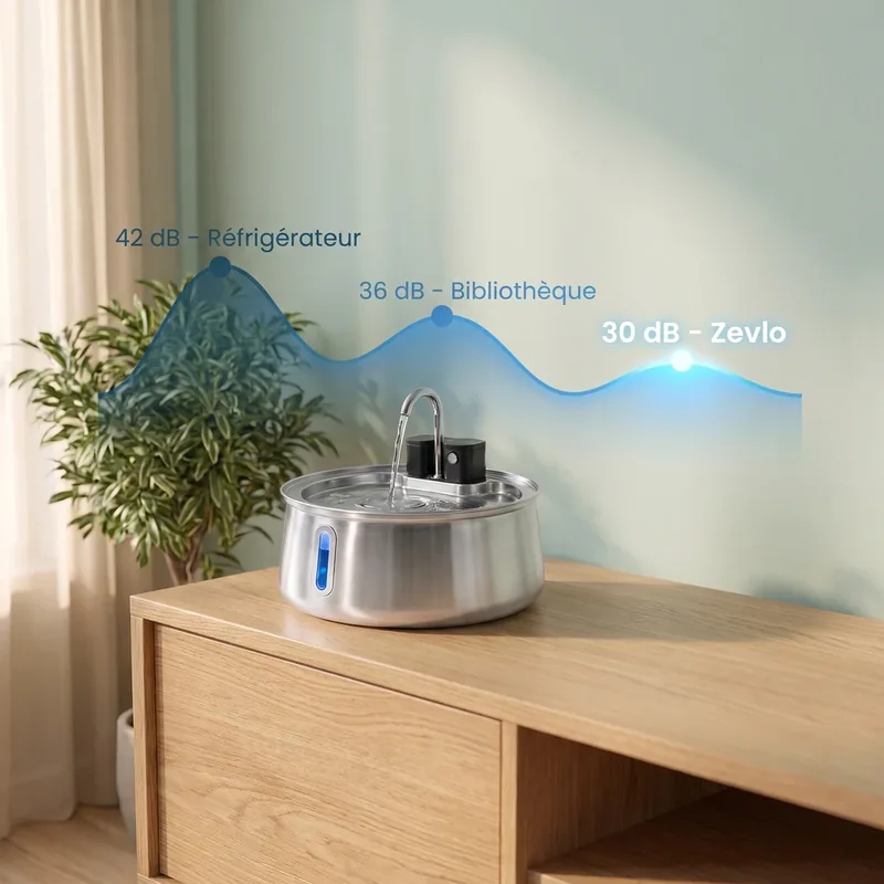 Niveau sonore de 30 dB, très silencieux